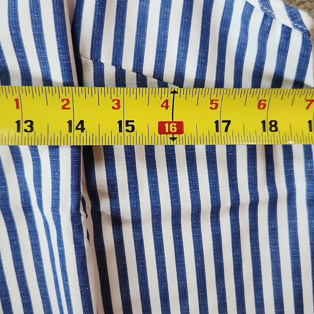 Seaside Elegance Royal Striped Mini Dress - large - Picture 8 of 10